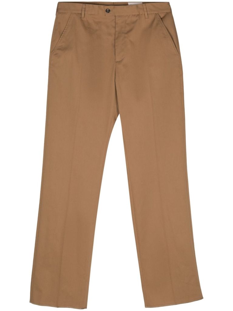 Shop Alexander Mcqueen Straight-leg Cotton Pants In Beige