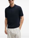 Linen and viscose blend polo with front zipper