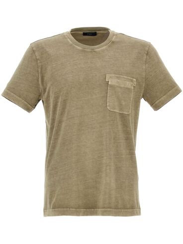 T-shirt in cotone vegano con tasca applicata frontale
