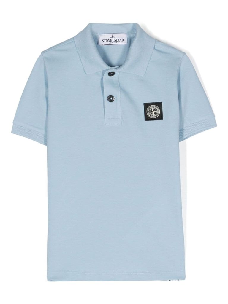 【送料&関税込】Stone  Blue Polo Shirt With Logo Patch Stone Island Patch Polo T-Shirt Slim Fit Avio Blue | eBay UK