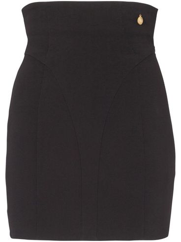 High-waisted and form-fitting viscose miniskirt