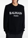 Merino wool sweater with front white logo