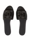 DG Millenials calf leather sandals with cut-out logo