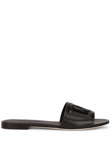 DG Millenials calf leather sandals with cut-out logo