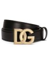 Calf leather belt with DG logo buckle