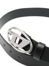 diesel - Calf leather belt with silver logo buckle - 1