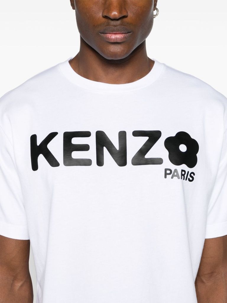 Shop Kenzo Boke 2.0 Organic Cotton T-shirt With Motif In Bianco