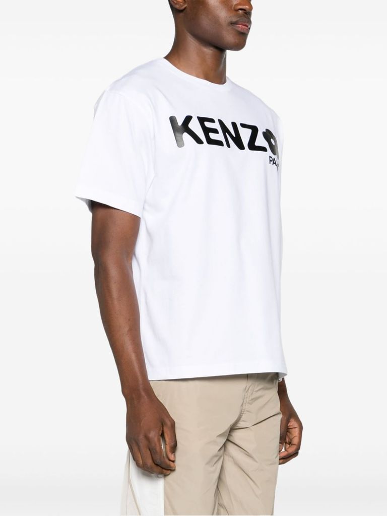 Shop Kenzo Boke 2.0 Organic Cotton T-shirt With Motif In Bianco