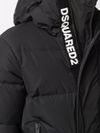 Short padded down jacket with logo print