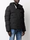 Short padded down jacket with logo print