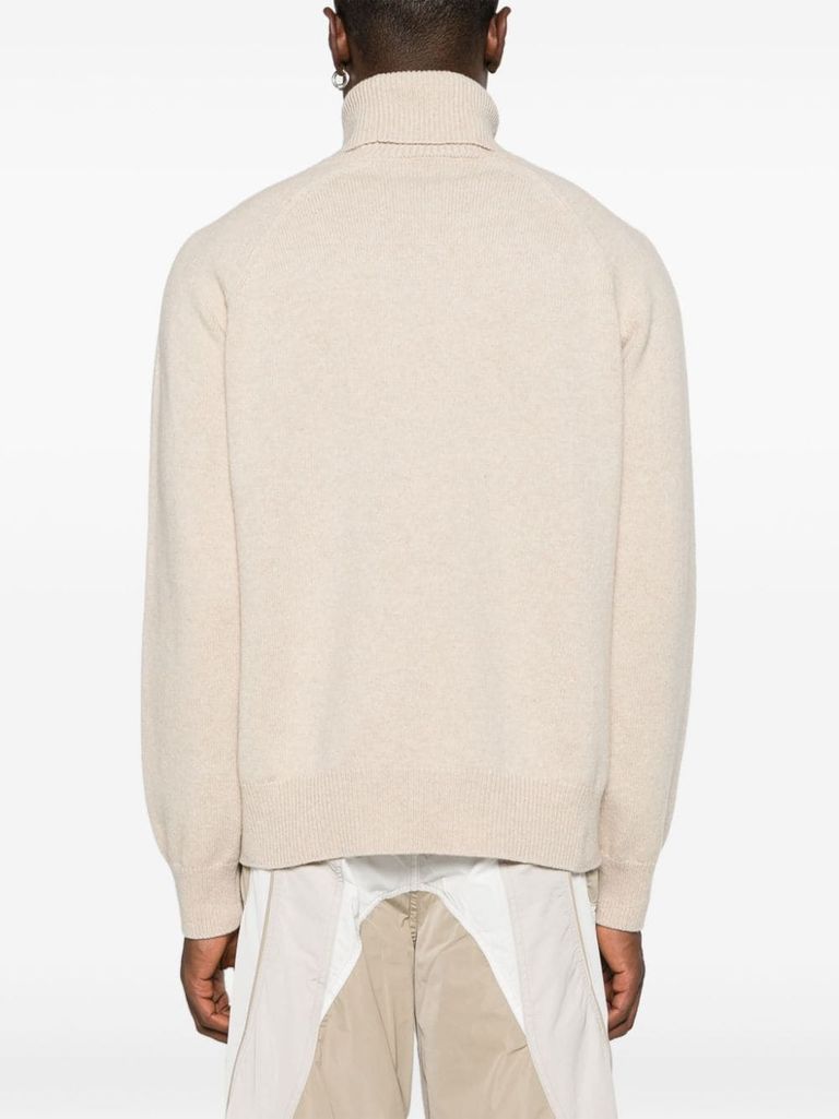 Shop Kenzo Boke Flower Wool Sweater With Motif In Beige