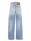 Wide-leg cotton jeans with a worn effect