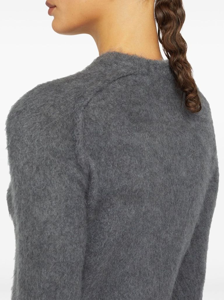 Shop Jil Sander Virgin Wool And Silk Sweater With Brushed Finish In Grigio