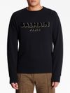 Cotton crew neck sweatshirt with printed logo on the chest