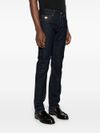 Jeans slim in cotone a vita media