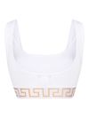 versace - Bra in cotone stretch con motivo greca - 2