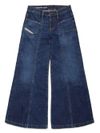 D-Akiiin stretch cotton jeans with flared design