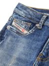 Jeans slim in cotone stretch a vita media con strappi