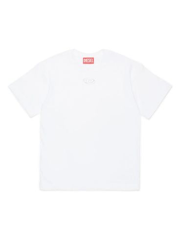 Cotton T-shirt with front logo plaque