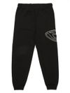 Cotton sweatpants with contrast embroidered side logo