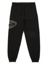 Cotton sweatpants with contrast embroidered side logo