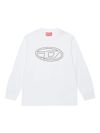 Long-sleeved cotton T-shirt with front printed Oval-D logo