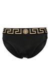 Stretch polyamide swim briefs with Greek motif