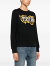 Crewneck cotton sweatshirt with printed logo