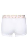 Stretch cotton boxer shorts with Greek motif