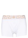 Stretch cotton boxer shorts with Greek motif