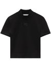 Viscose blend t-shirt with embossed logo