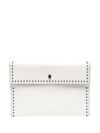 Calf leather clutch bag with studs