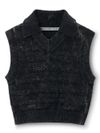 Cotton vest with intarsia logo