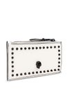 Calf leather wallet with pointed studs