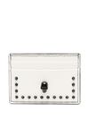 Calf leather cardholder with pointed studs