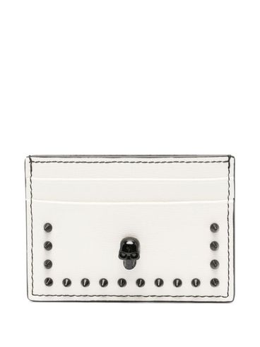 Calf leather cardholder with pointed studs