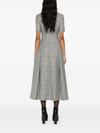 Midi wool dress with check print