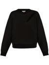 Cotton crewneck sweatshirt with cut-out detail