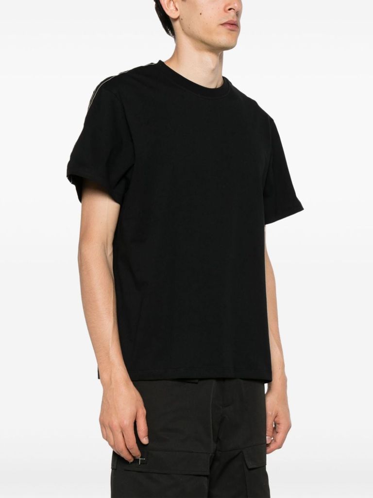 Shop Alexander Mcqueen Crewneck Cotton T-shirt With Printed Logo In Nero