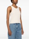 Ribbed cotton crewneck tank top