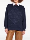 Crewneck cotton sweatshirt with embroidery