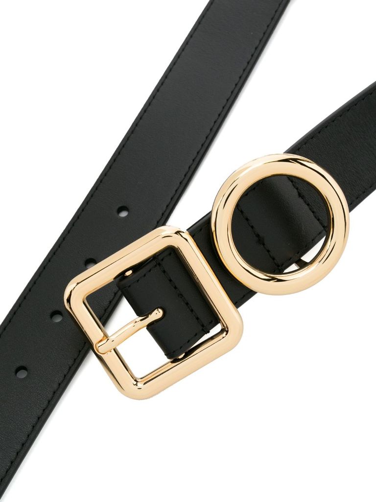 Shop Jacquemus Le Ceinture Regalo Calf Leather Belt With Buckle In Nero