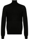 Fine knit virgin wool sweater with high neck