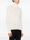 Fine knit virgin wool sweater with high neck