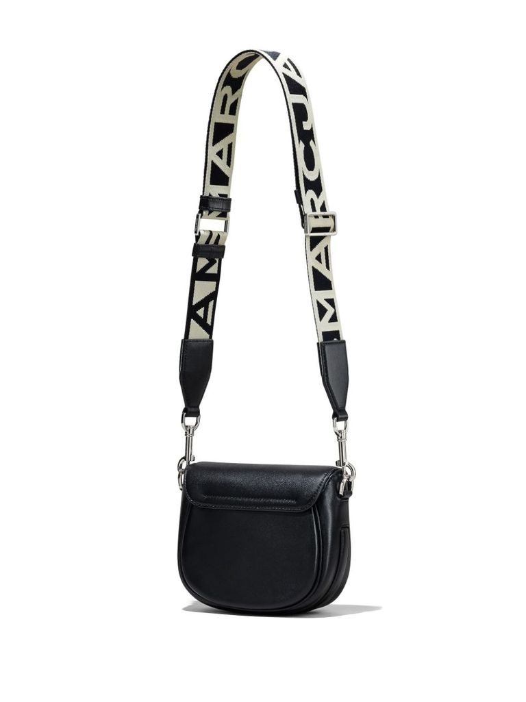 Shop Marc Jacobs Small The Saddle Crossbody Bag In Calf Leather In Nero