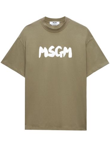 Cotton T-shirt with brushed logo