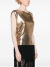 Aluminum top with a draped neckline