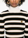 Striped viscose turtleneck sweater