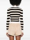 Striped viscose turtleneck sweater