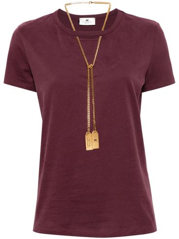 Cotton T-shirt with logo necklace